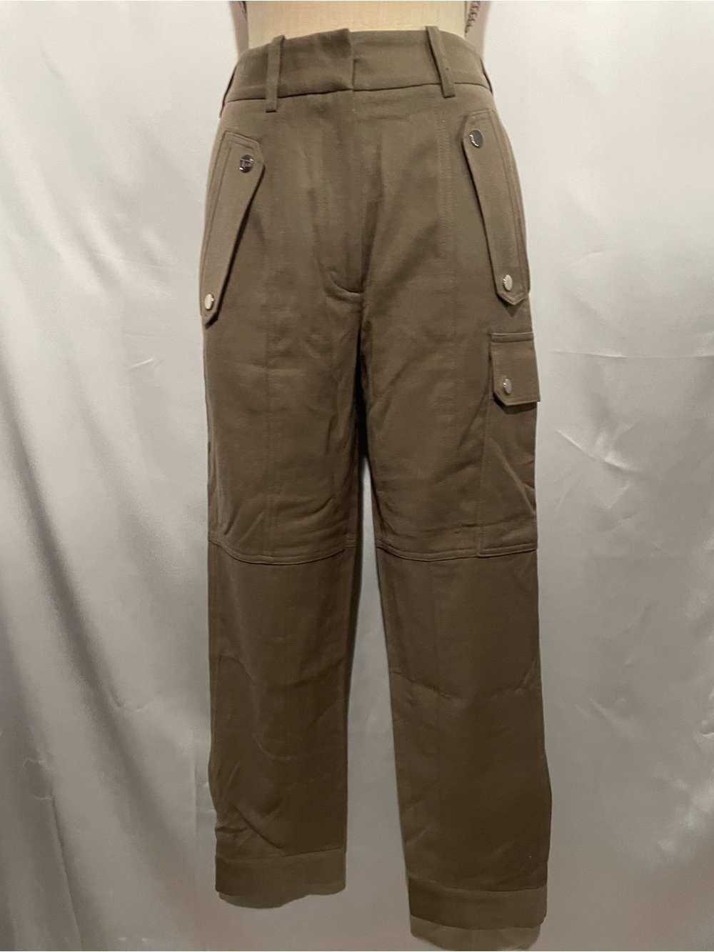 Reiss Cropped Utility Cargo Pants in Brown - Picture 6 of 8